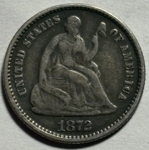 1872 Seated Liberty Half Dime — VF Condition 🔥 Original Surfaces