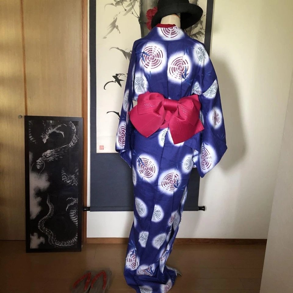 Transparent Purple Dragonfly Pattern Yukata Set - Image 4 of 4