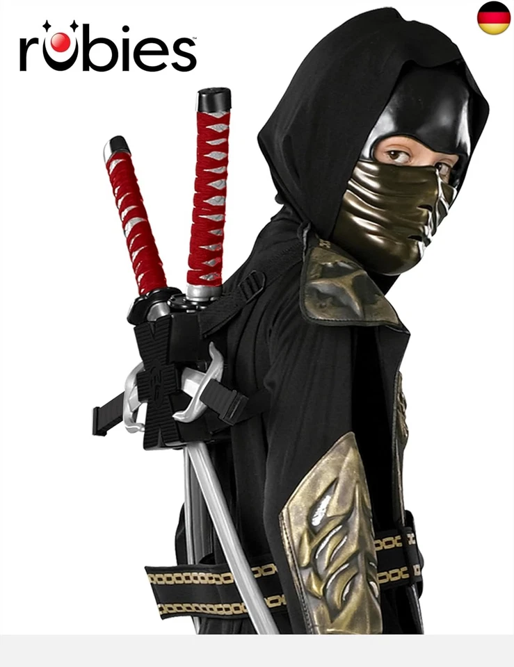 Rubies Ninjas Rückenwaffen Set Katanas Ninja Kostüm für Kinder Einheitsgröße (66 - Bild 4 von 4