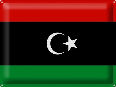 mrdeco Metall Schild 30x40cm Flagge Libyens Flag of Libya Deko Blechschild