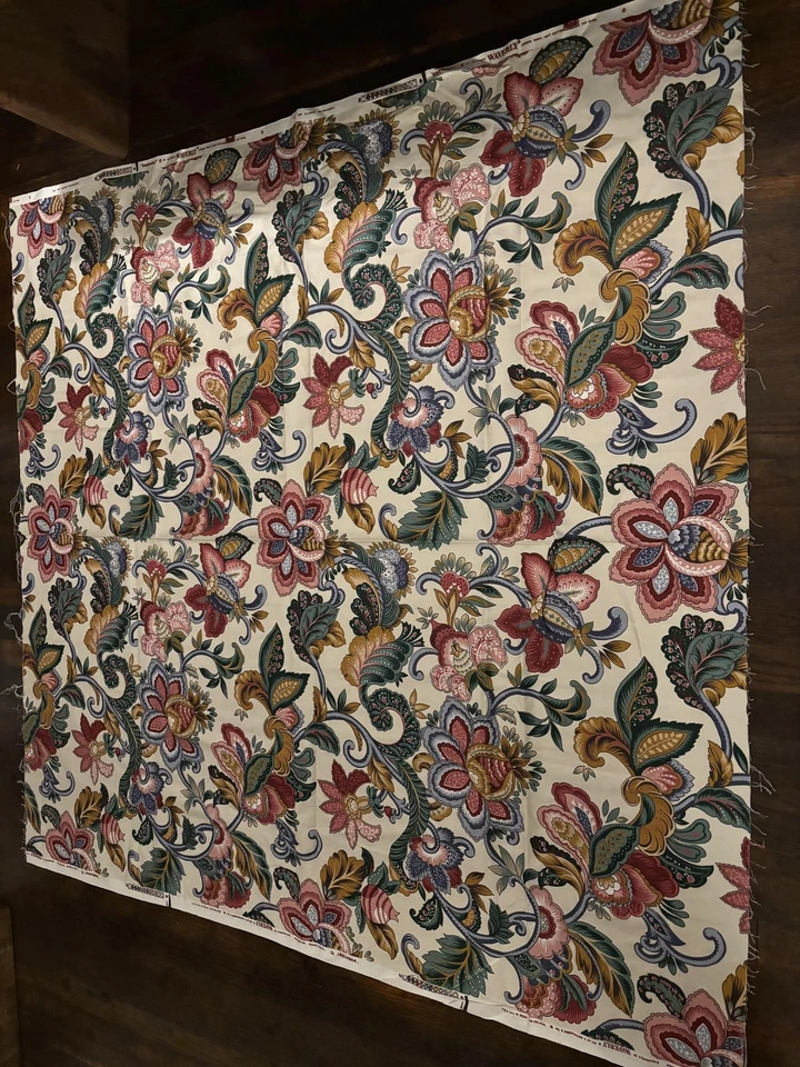 Tapicería floral jacobea con serigrafía de tela de algodón Waverly Penhurst Foto 4 de 4