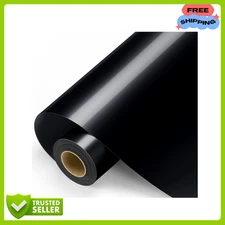 Black Permanent Vinyl - Glossy Black Adhesive Vinyl Roll for All Cutting FREE US