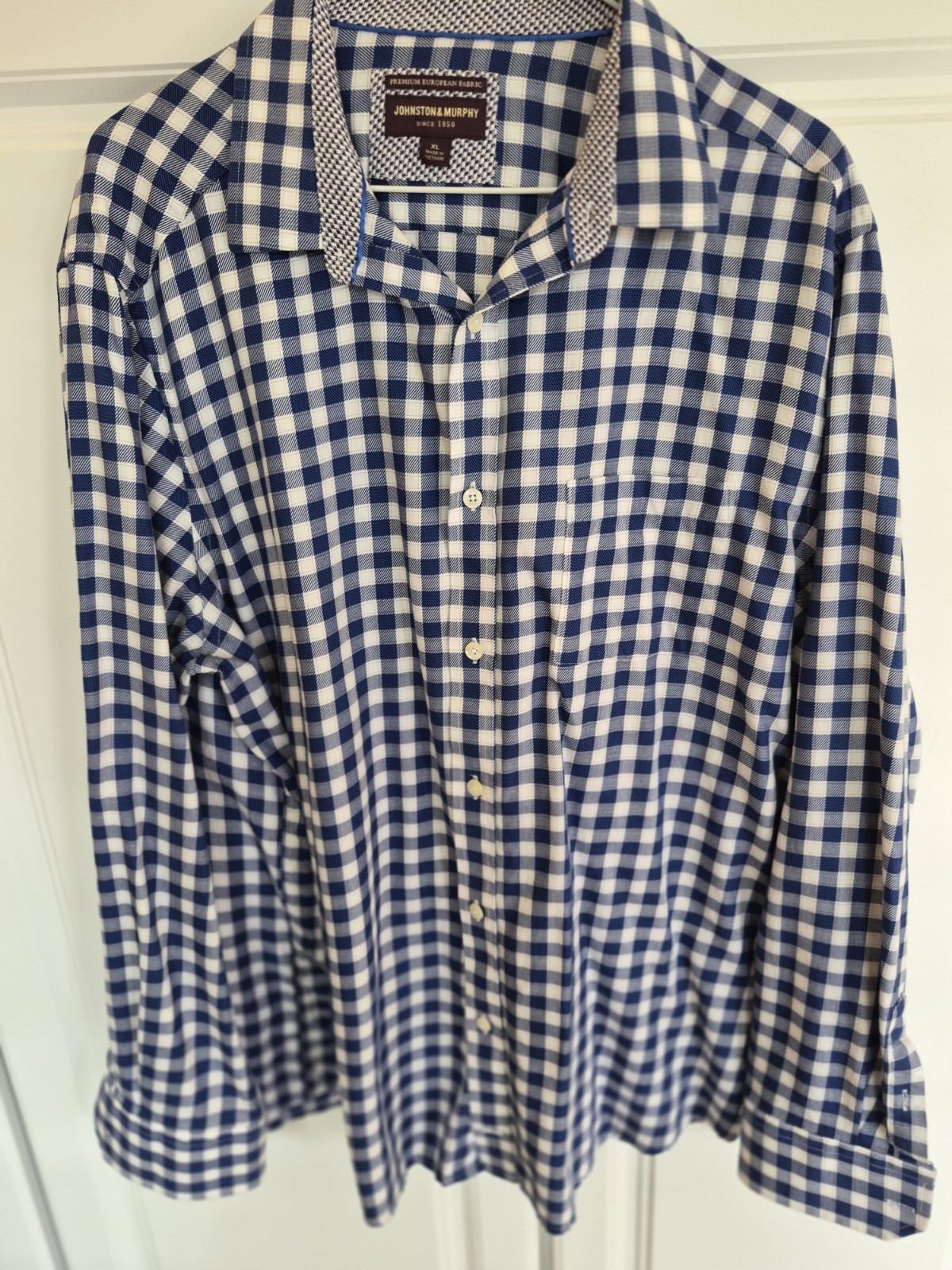 Johnston & Murphy Button Down  With Patterned Cuf… - image 1