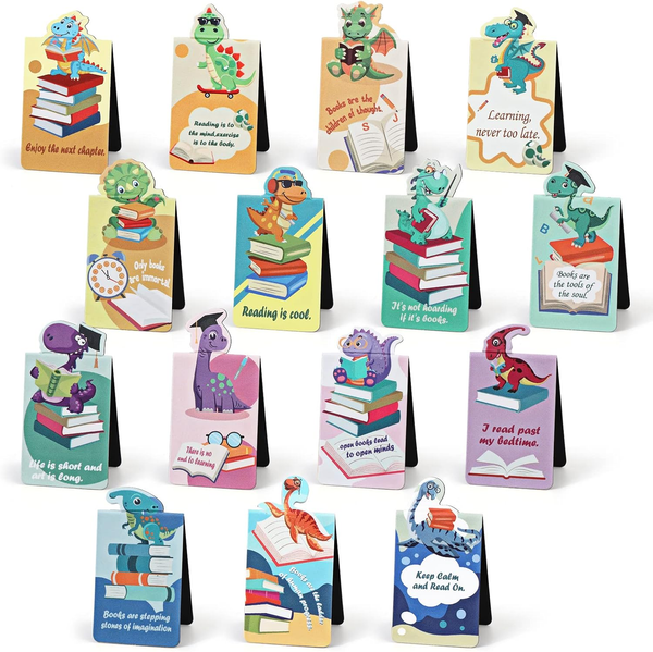 30 StüCke Lesezeichen Magnetisch FüR Kinder, Dinosaurier Magnet Lesezeichen Magn-image