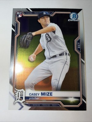 Casey Mize Rookie RC 2021 Bowman Chrome Baseball Card #9 Detroit Tigers