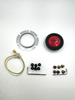 Momo horn kit wires ground ring titanium screws set & metal screws Red horn kit