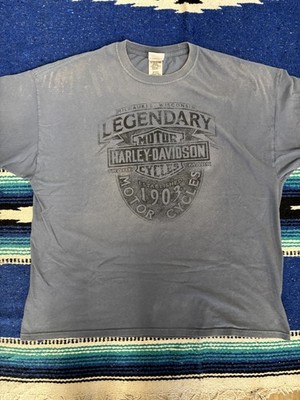 Harley-Davidson Shirt Mens 2XL Blue Woodstock NY Legendary 1903 Biker Tee