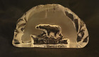 Vintage Eda Kristall Nya Glasbruket Crystal Polar Bear Paperweight - Sweden