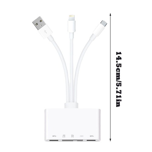 Für IPhone/iPad 5 In 1 Speicherkartenleser USB 3.0 OTG Adapter SD Kartenleser- - Bild 2 von 15