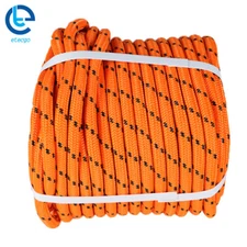 Orange 1/2"×200' Double Braid Polyester Rope 6180Lbs Breaking Strength Bull Rope