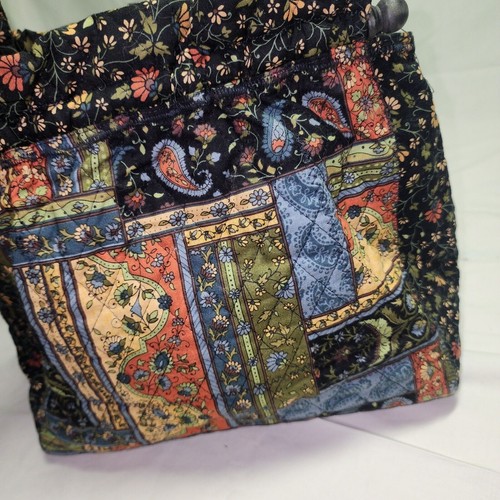 Vintage HANDARBEIT gesteppte Tasche Handtasche Holzgestell Doppelhenkel - Bild 6 von 8