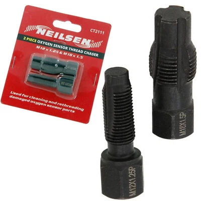 NEILSEN OXYGEN / LAMBDA SENSOR EXHAUST THREAD CHASER TAP SET M12 x 1.25mm M18 x 1.5mm