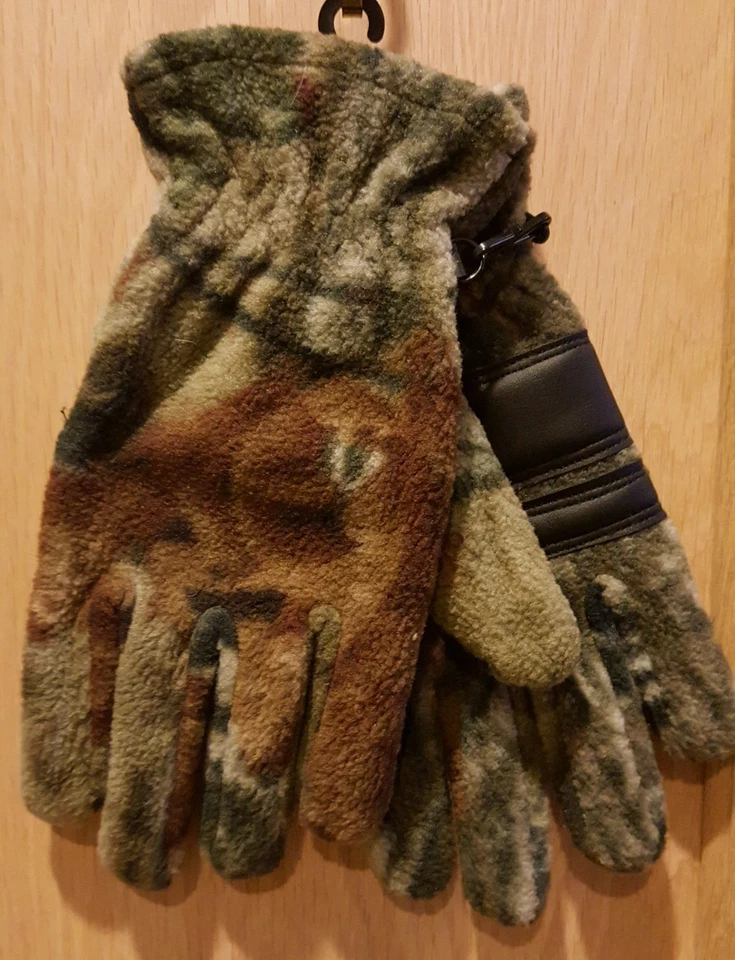 Guantes camuflados de roble musgo polar Saddlebred para hombre con palma de cuero y pulgar - $28 Foto 3 de 4
