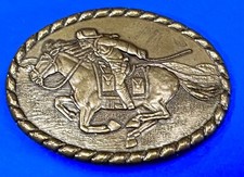 Pony Express Rider Vintage 1981 Mervyn's Commemorative 1St Us Mail Belt Buckle