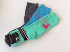 3 PAIRS LADIES NOVELTY CAT CREW SOCKS  BLUE/AQUA/GRAY  NWT