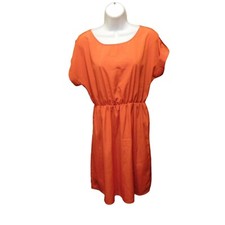Women's Orange Dress Whisper Short Sleeves Sz. L