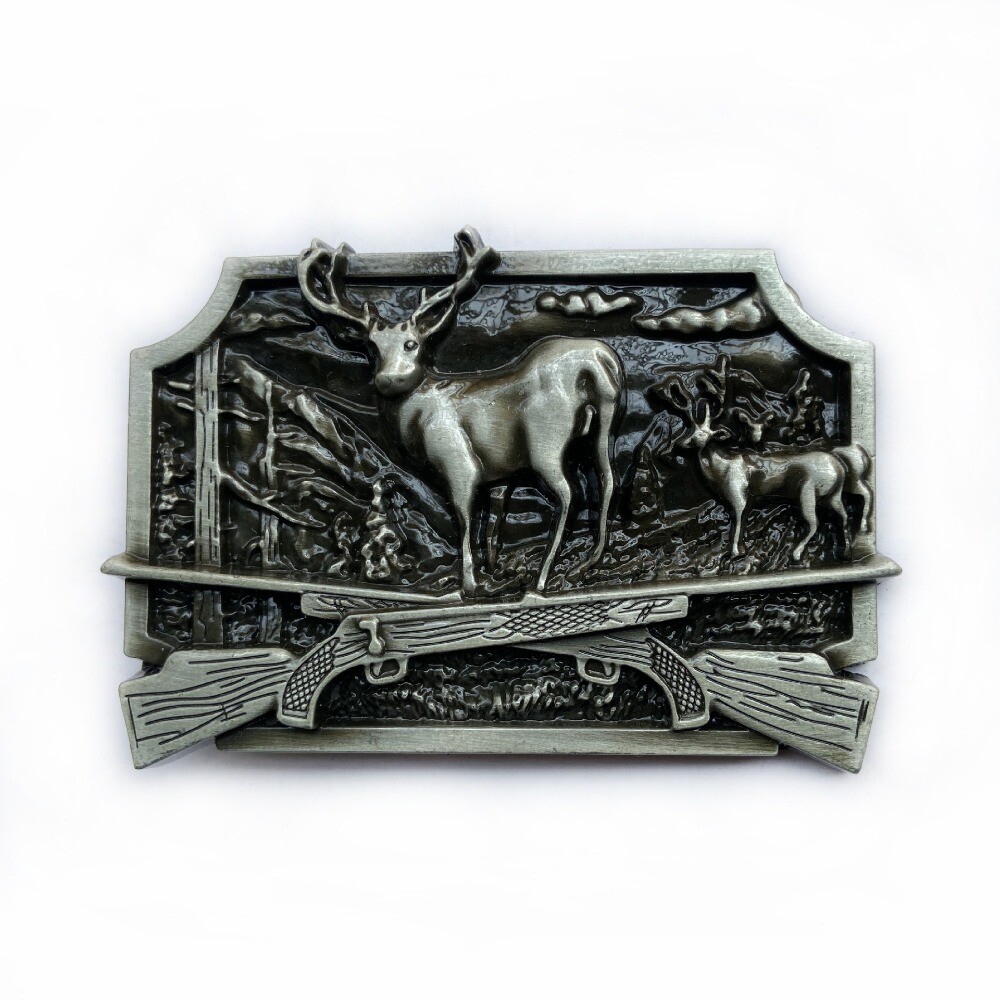 Western Cowboy Belt Buckle Men & Women USA Retro Rodeo Wear Sika Deer Hunting