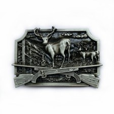 Western Cowboy Belt Buckle Men  Women USA Retro Rodeo Wear Sika Deer Hunting