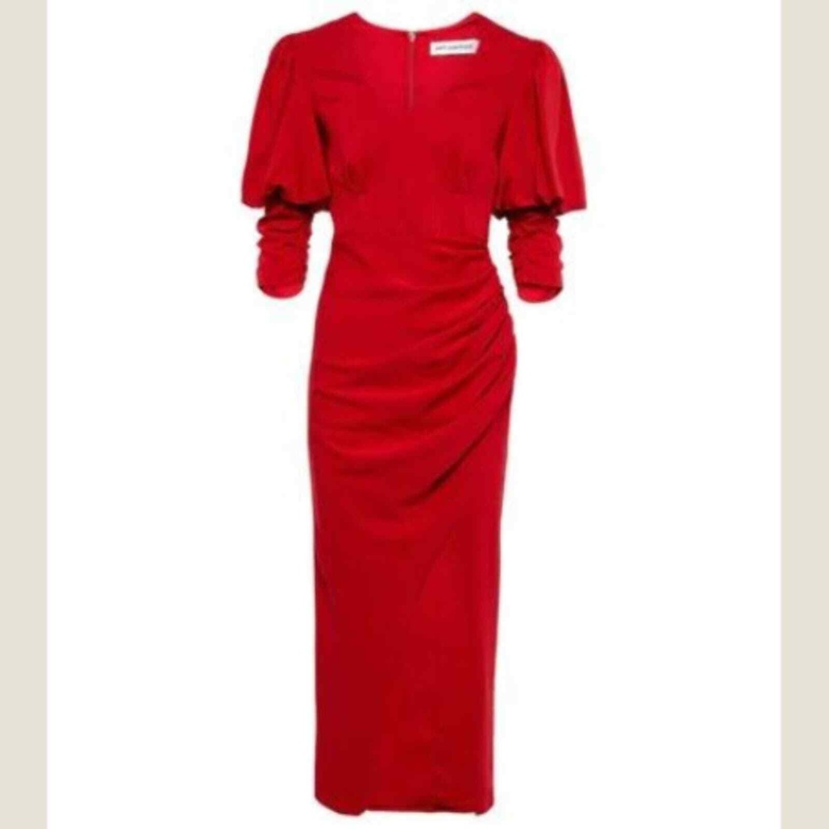 self portrait burgundy stretch crepe midi dress Burgundy Chiffon Feather Midi Dress – self-portrait main image 1