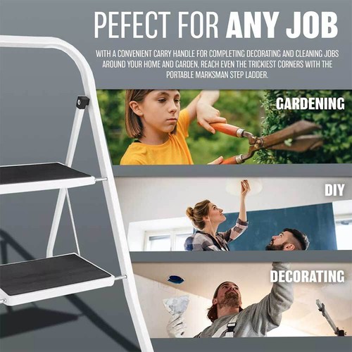 4 Step Foldable Ladder Heavy Duty Stepladder Non Slip Tread Safety Steel Step - Picture 5 of 8