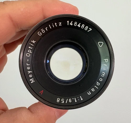 Vintage Primoplan Meyer-Optik Gorlitz  f1.9 58mm Red V  German Lens Exakta Mount