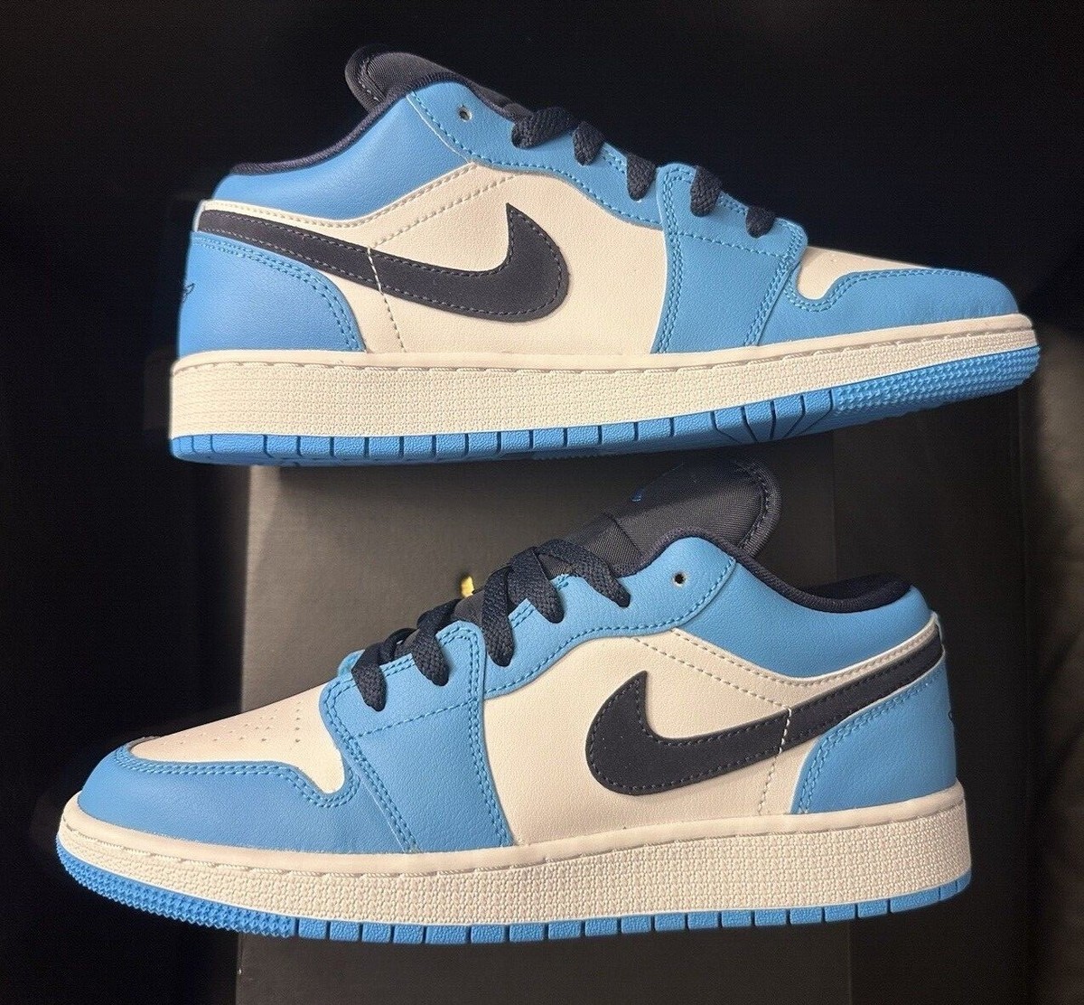 Size 7Y GS - Jordan 1 Low UNC 2021 Black University Blue Size 7Y GS - Jordan 1 Low UNC 2021 Black University Blue