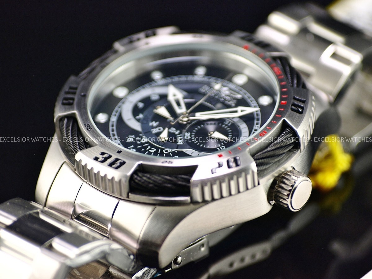 スポーツ・フィットネス 50 nuts Rare Invicta Men's 50mm Speedway BOLT Day Date GMT Quartz