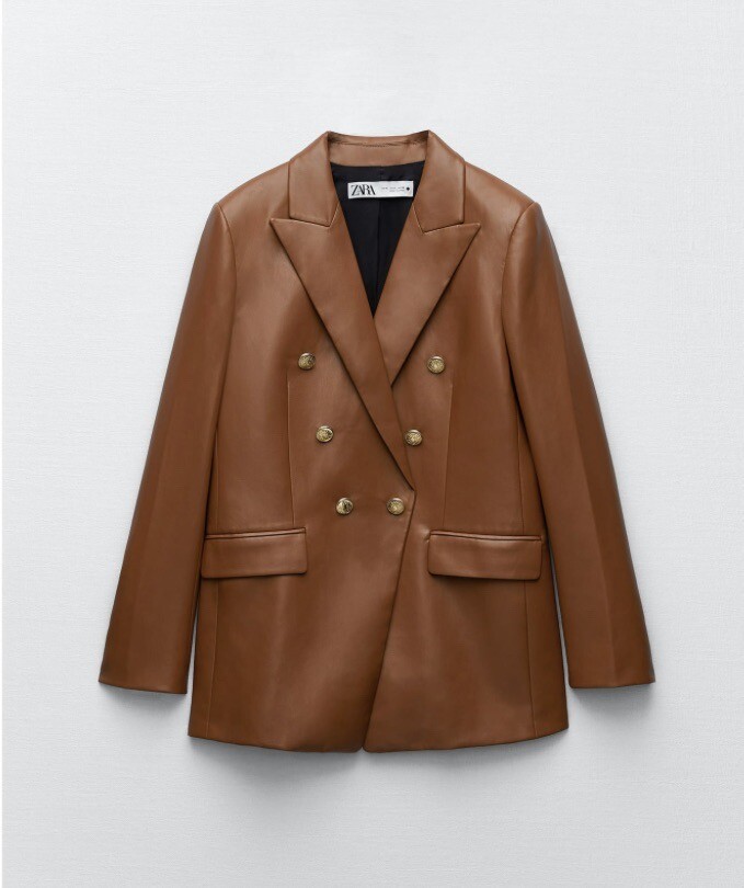 Double Breasted Blazer Zara Camel Blazer Gold Buttons Zara Faux