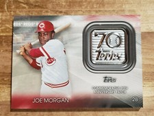 Joe Morgan 2021 TOPPS SERIES 1 70TH ANNIVERSARY LOGO PATCH CARD #70LP-JM REDS