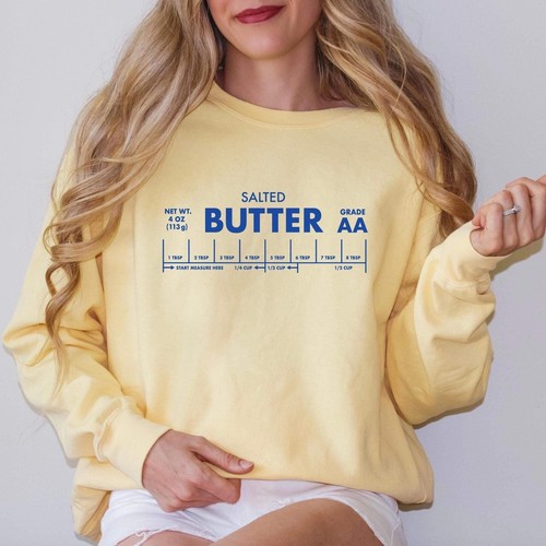 Salted Butter T-shirt | Funny Baking Gift, Comfort Colors® Foodie Sweatshirt & C - Picture 34 of 48