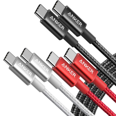 Anker 60W USB C PD Charger Cable Charging for Galaxy S20 MacBook iPad Pro [2Pcs]