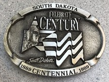 Vintage South Dakota Celebrate The Century Centennial Belt Buckle 1889-1989