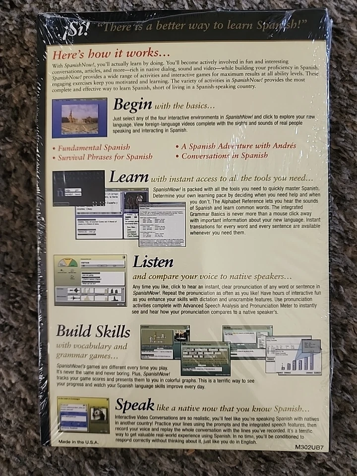 Learn Spanish Now! Windows/Mac CD-Rom Transparent Language Deluxe Ed Microphone - Image 4 of 4