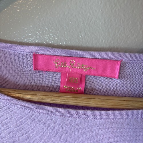 Maglione donna leggero Lilly Pulitzer tasche lavanda maniche 3/4 tg XXS - Foto 3 di 6