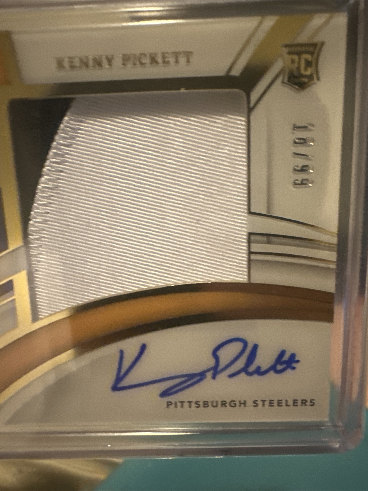 2022 Panini Immaculate Kenny Pickett RPA On Card Auto /99 2 COLOR Patch