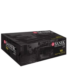 GL-78525 BARBER BEAUTY SALON GRAHAM SANEK BLACK NITRILE GLOVES 100 PC - LARGE