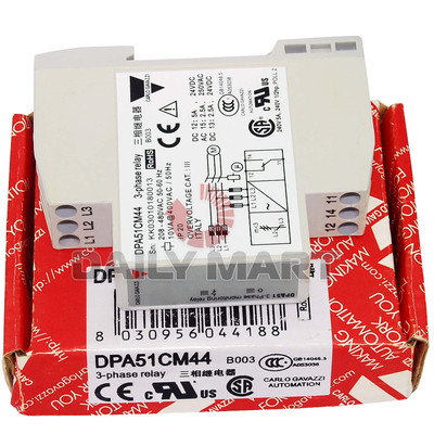 New Carlo Gavazzi DPA51CM44 Phase Monitoring Relay with SPDT Contacts 3-Ph 1PC