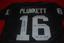 JIM PLUNKETT Oakland Raiders Signed Inscribed Jersey Beckett COA 2W799262