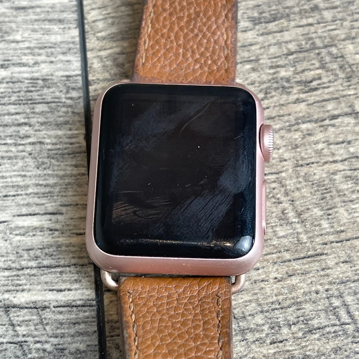 Apple Watch Sport 1st Gen 7000 Series Smartwatch Brown Strap 38mm