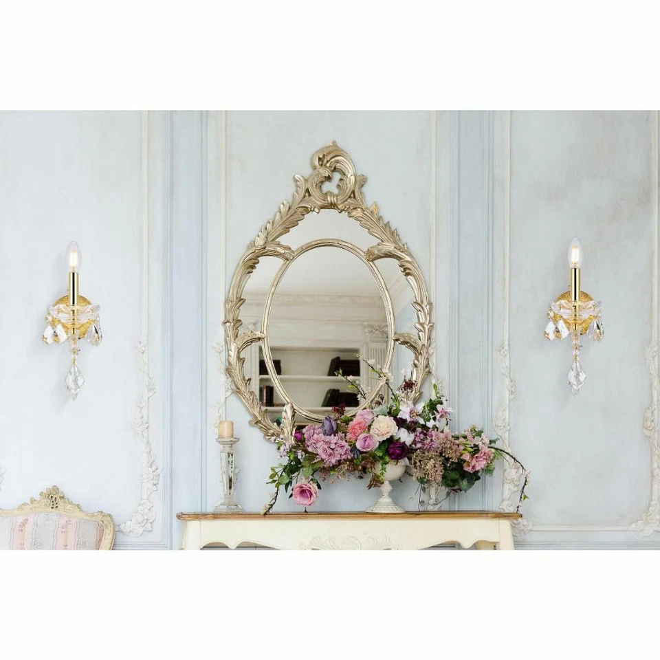 Aplique de pared de cristal lámpara María Teresa dormitorio comedor sala 12" Foto 3 de 4