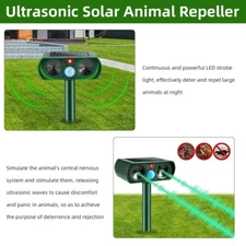 1/2 PK Ultrasonic Solar Animal Repeller Effective Against Cats, Deer, Rodents