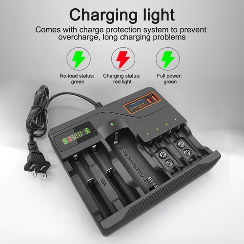 7 Slot LCD Smart Battery Charger For AA AAA 9V NiMH NiCD Rechargeable Batteries - Picture 8 of 27
