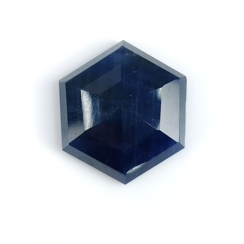 19.90cts Natural Untreated Blue Sapphire Gemstone Step Cut Hexagon Shape 20*17mm - Picture 6 of 6