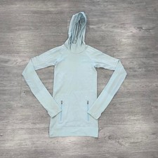 Lululemon Womens 2 Rest Less Pullover Hoodie Activewear Heathered Caspian Blue