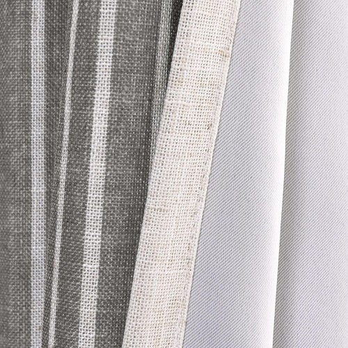 Chris Vertical Striped Linen Blackout Valance Lined Thermal Curtain w/Rod Pocket - 第 6/9 張圖片