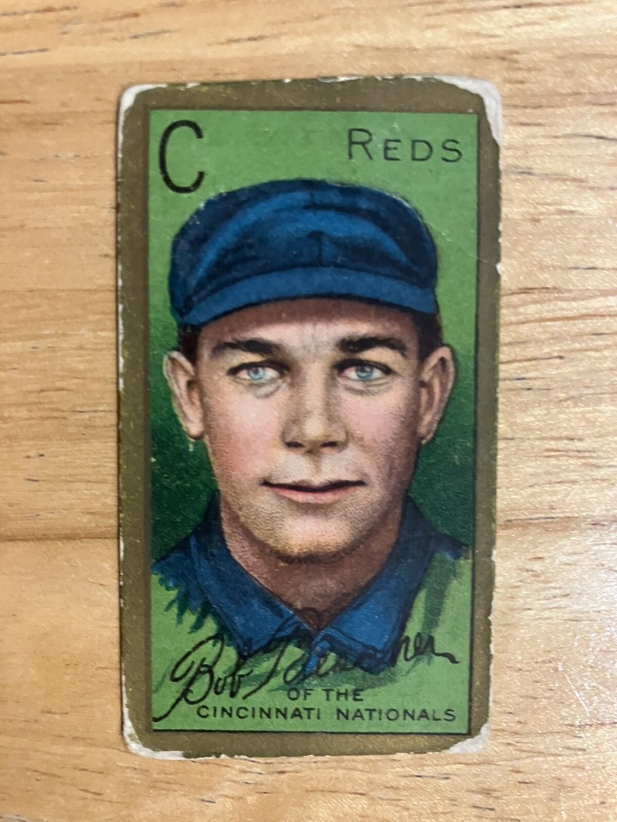 1911 Tobacco baseball card Robert Bescher Cincinnati Reds