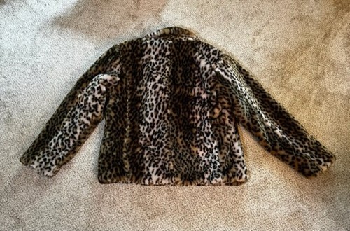 VINTAGE FAUX FUR LEOPARD PRINT JACKET SIZE M MADE IN China - Picture 6 of 7