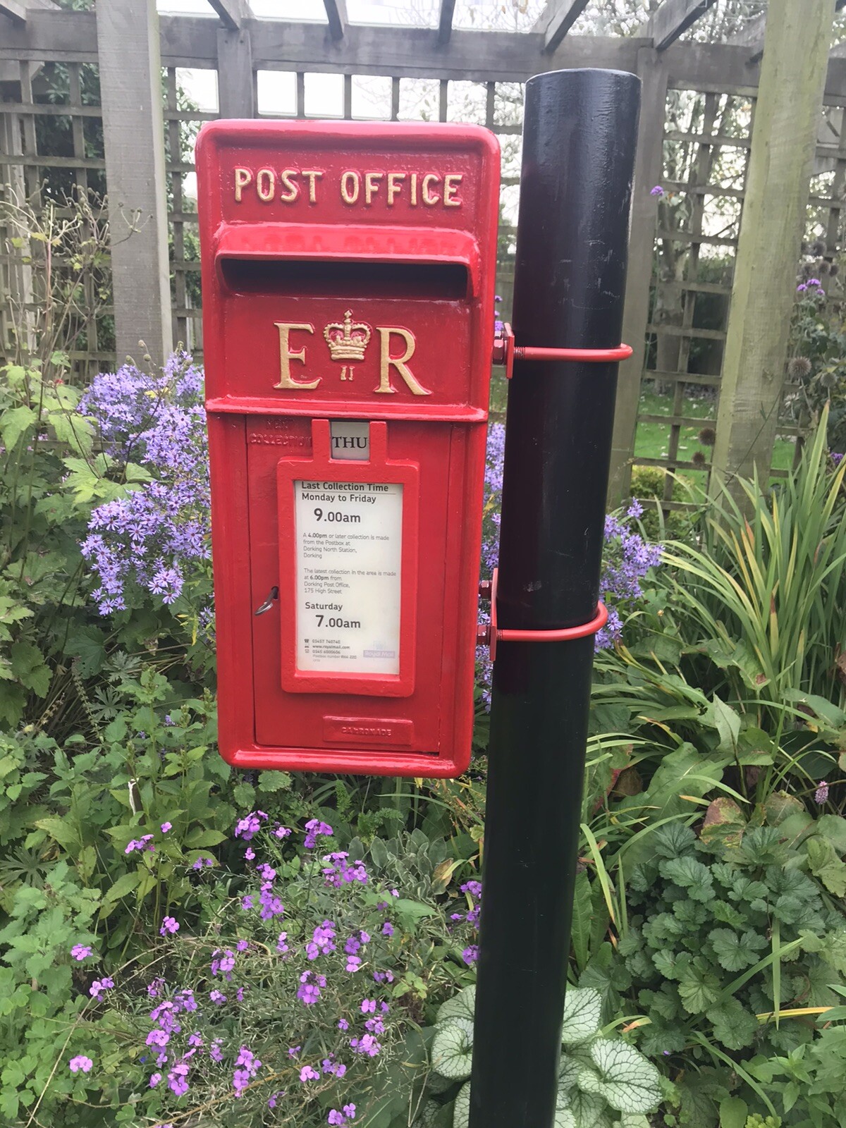 Early Original Genuine Royal Mail Pole Mounted Post Box POST OFFICE
