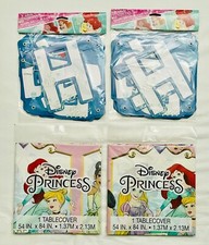 4 PCS Disney Princess Birthday Party Banners Disposable Table Covers NEW