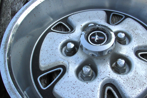 Set of 4 Vintage OEM 1970-1973 Ford Mustang 14" SILVER Mag Hubcaps Wheel Covers - Picture 15 of 23